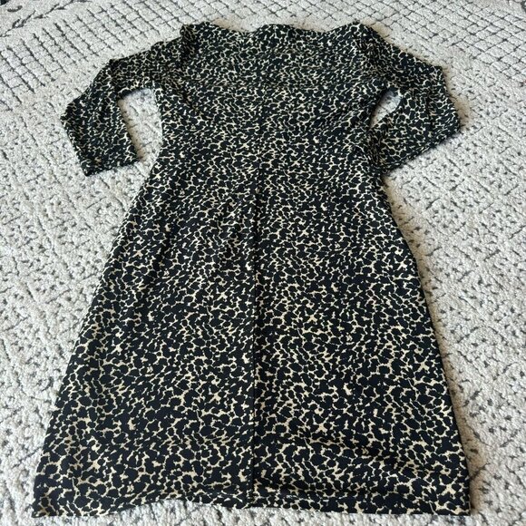 Lauren Ralph‎ Lauren Women's 6P Dress Black & Beige Abstract Pattern Polyester - Picture 2 of 4